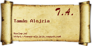 Tamás Alojzia névjegykártya